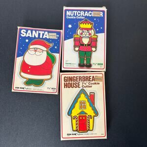 Vintage Fox Run Christmas Cookie Cutters 7.5" Set of 3 – Rust Present – 1992 USA